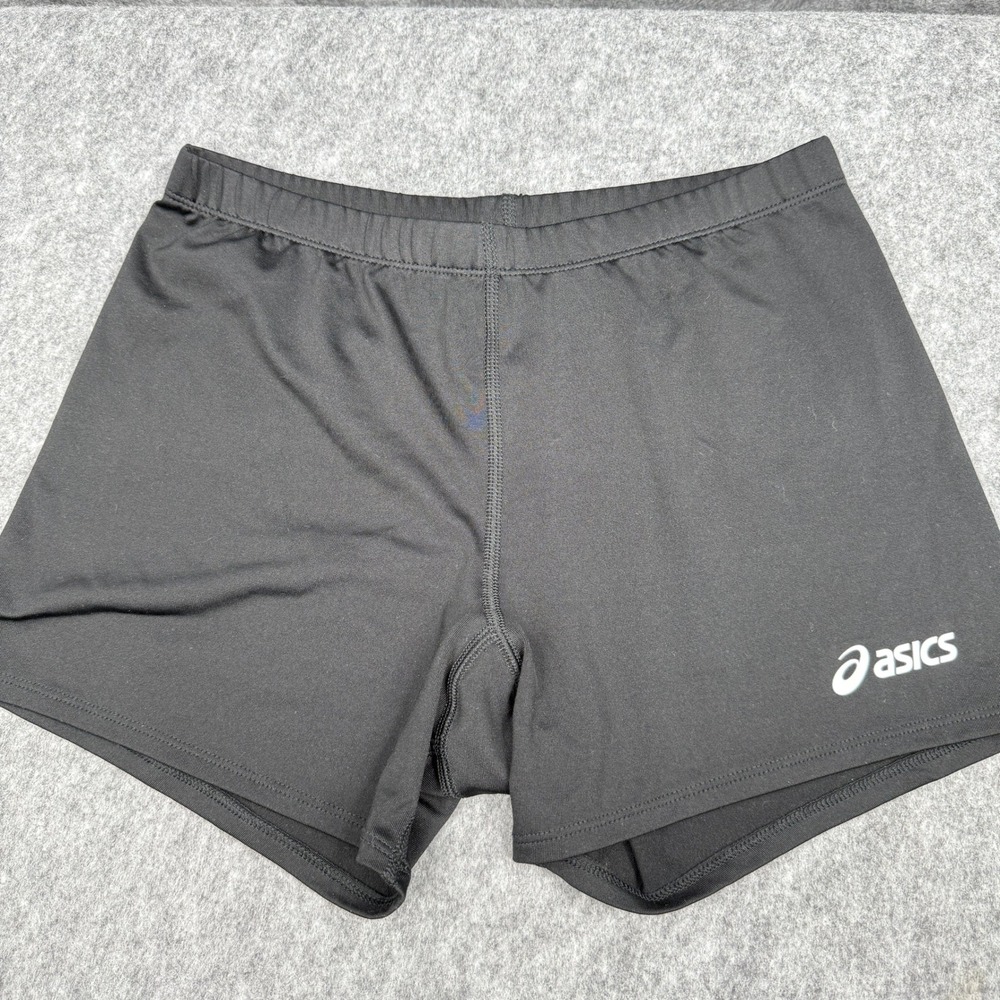 Asics Womens Black Volleyball Compression Training Shorts Size L 3 Inch Inseam